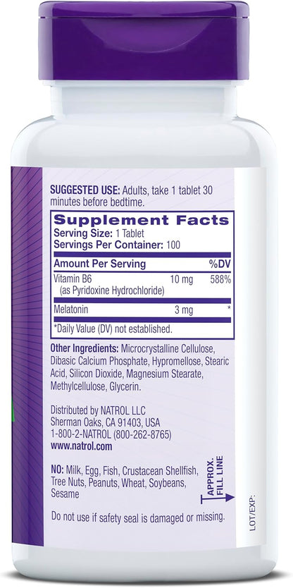 Natrol Sleep - Melatonina 3mg Time release, 100 tabletas sin sabor