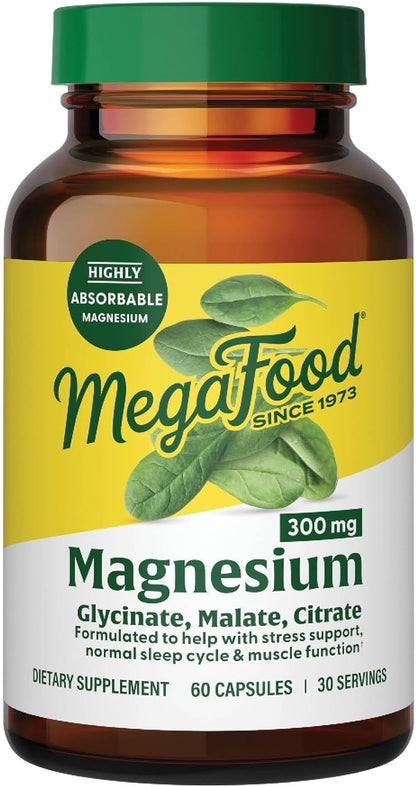 Megafood - Magnesio 300mg (Glycinate, Malate, Citrate) - 60 capsulas