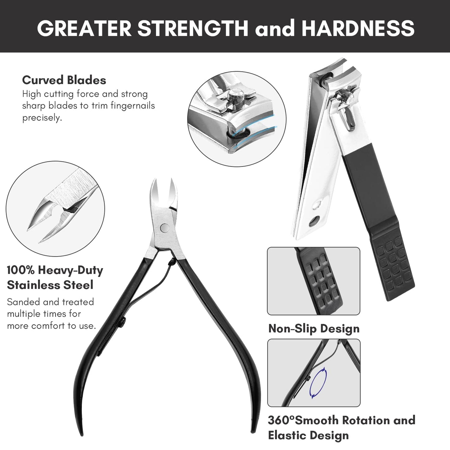 FAMILIFE -  kit profesional de manicura, 13 piezas de acero inoxidable