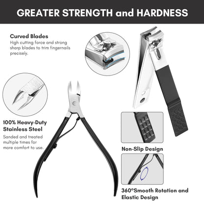 FAMILIFE -  kit profesional de manicura, 13 piezas de acero inoxidable