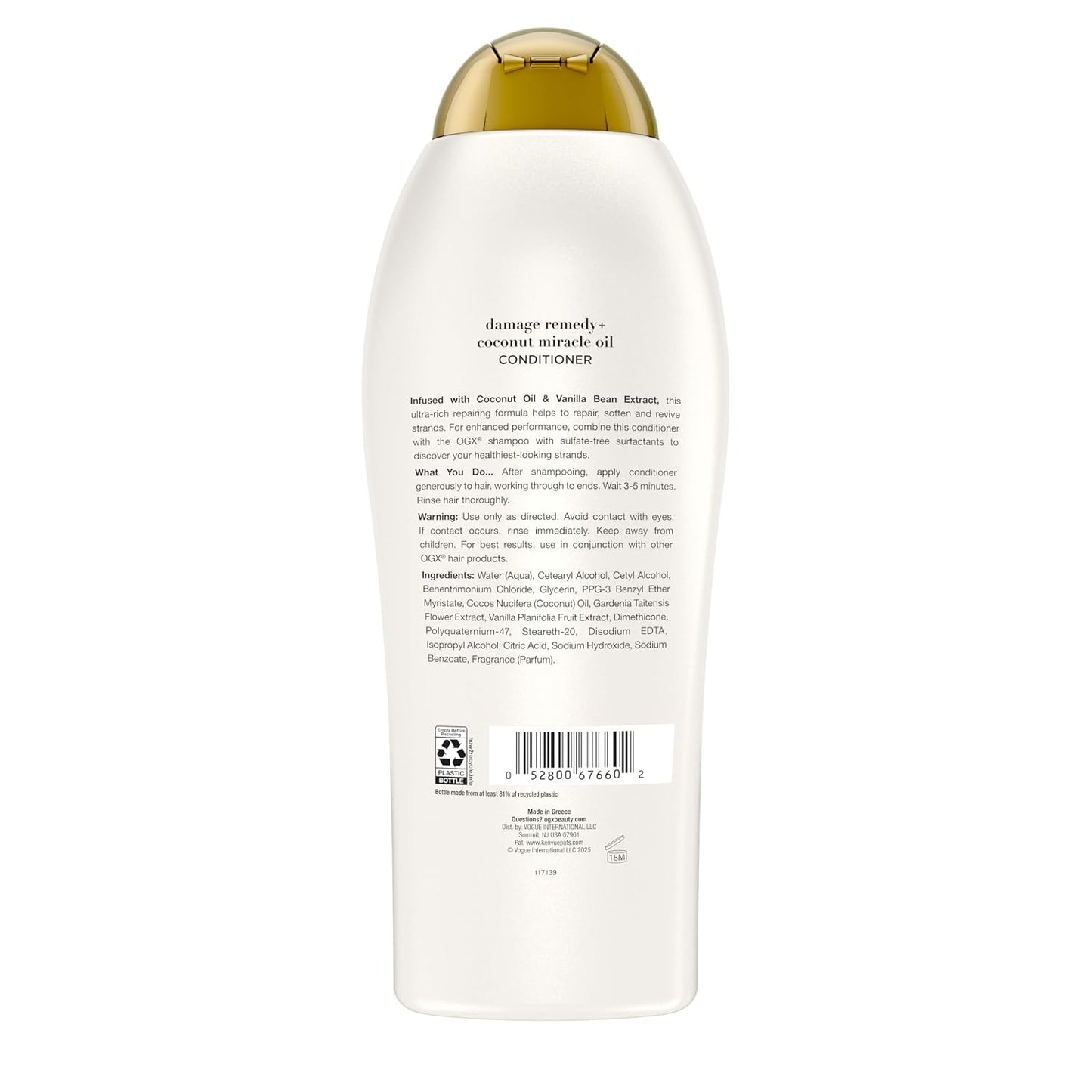 OGX Coconut miracle oil Acondicionador extra strength, 750ml