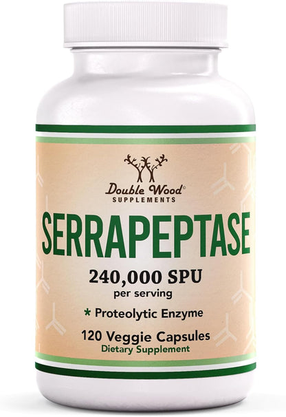 Double Wood - Serrapeptase 240,000 SPU- 120 capsulas