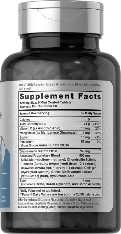 Horbaach - Mini Tabs Advanced, Glucosamina Chondroitin + MSM & Turmeric, 360 mini comprimidos recubiertos