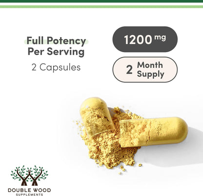 Double Wood - Quercetina con bromelina 1200mg, 120 capsulas