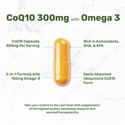 Deal Supplement - Coq10 coenzyme Q10 con Omega 3,  300mg - 240 capsulas
