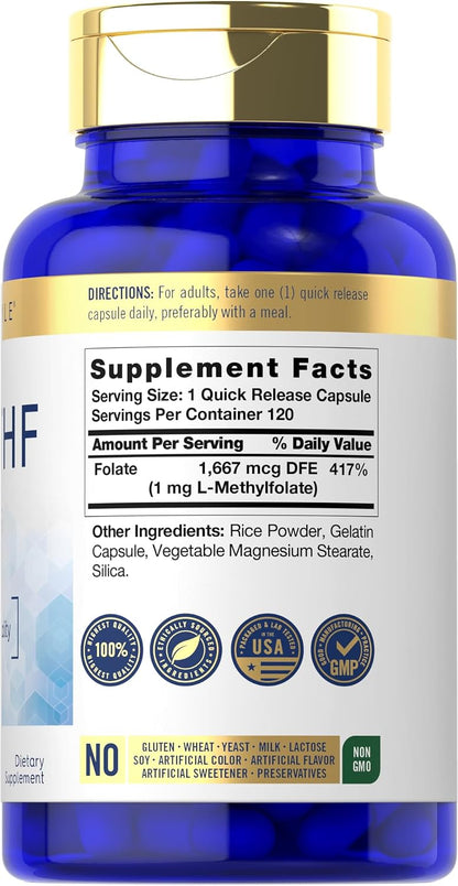 Carlyle, 5-MTHF L Methylfolate 1mg - 120 Capsules