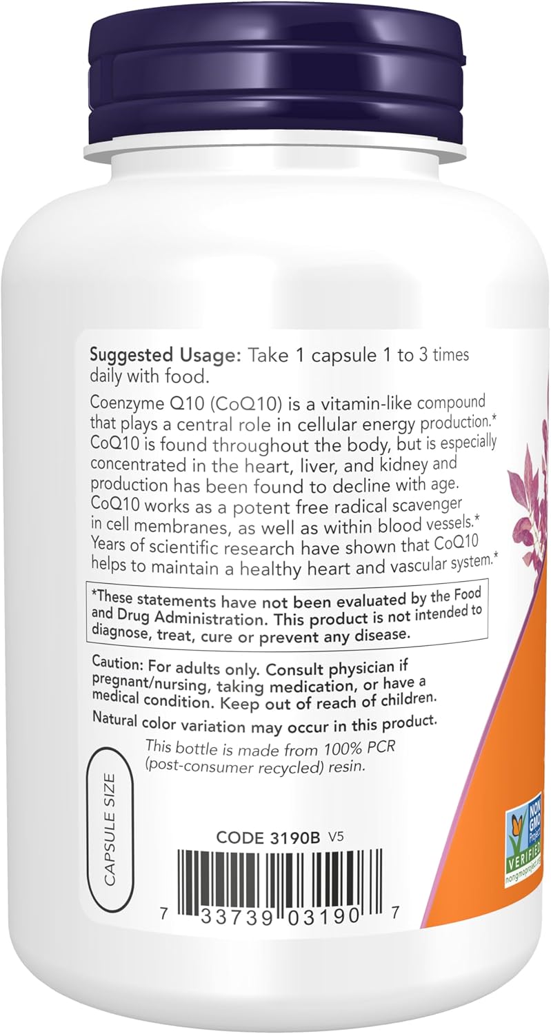 NOW Suplementos, CoQ10 30 mg, 240 Cápsulas Vegetales
