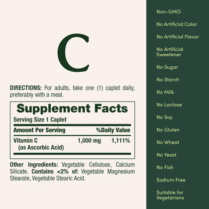 Natures Bounty - Vitamina C 1000mg, 100 tabletas