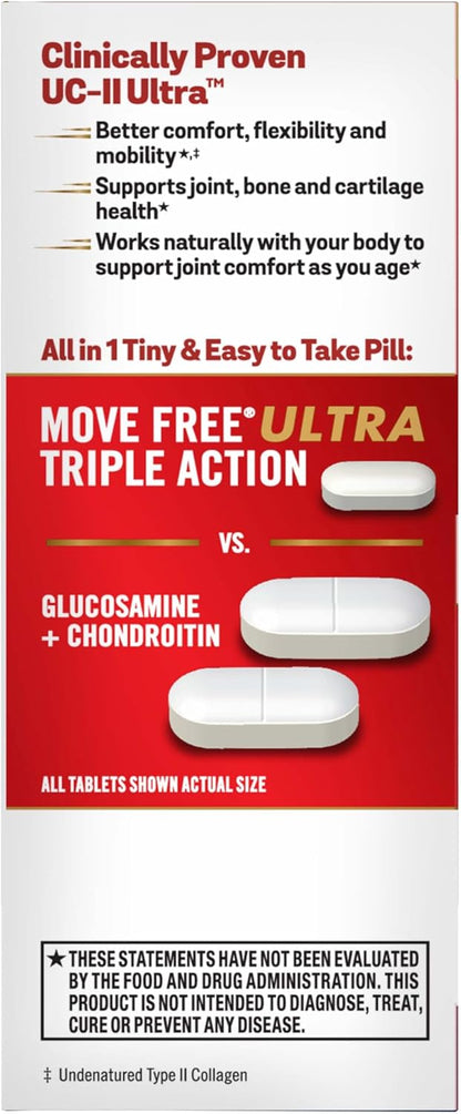 Move Free Suplemento de apoyo articular ultra triple acción, 64 tabletas