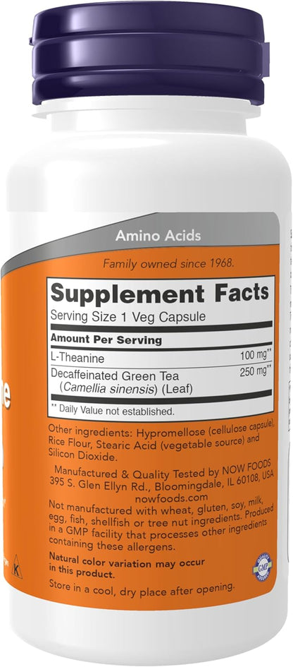 NOW L-Theanine 100mg 90 Capsulas