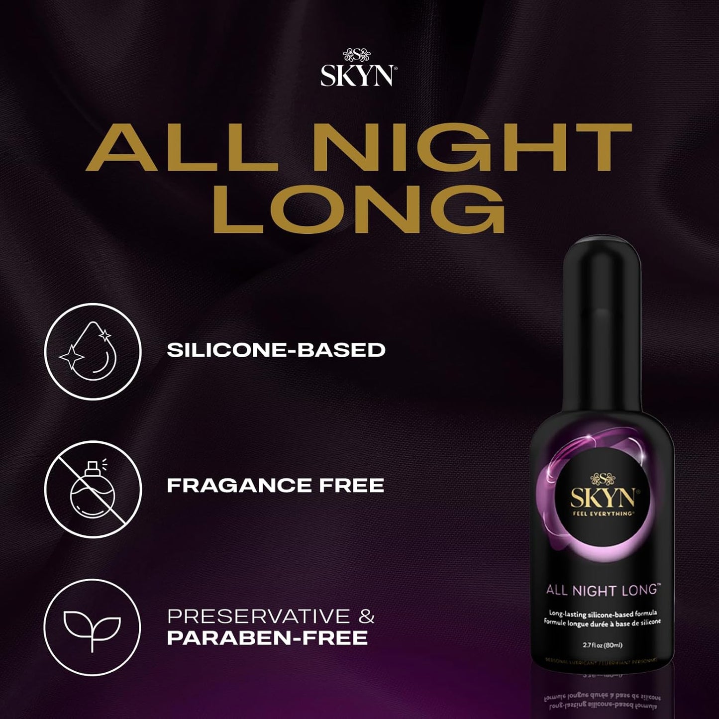 SKYN Lubricante de larga duración a base de silicona para toda la noche 80ml
