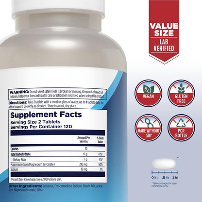 Kal - Magnesium Fully Chelated (high absorption), 240 tabletas