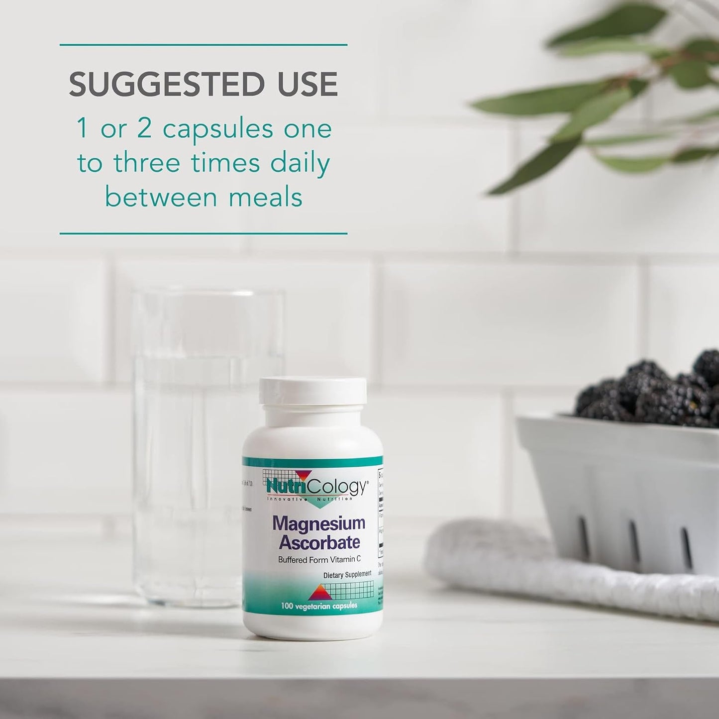 Nutricology Suplemento de ascorbato de magnesio – 1000 mg de vitamina C – 100 Capsulas Vegetarianas
