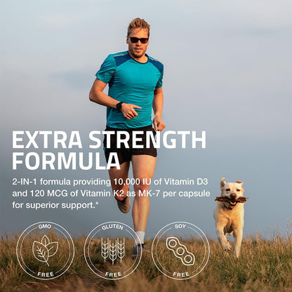 Bronson Vitamina K2 (MK7) con suplemento extra fuerte D3 120 capsulas