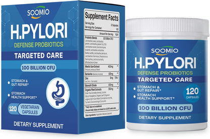 Soomio - H.Pylori Support Probiotic 100 mil millones 120capsulas