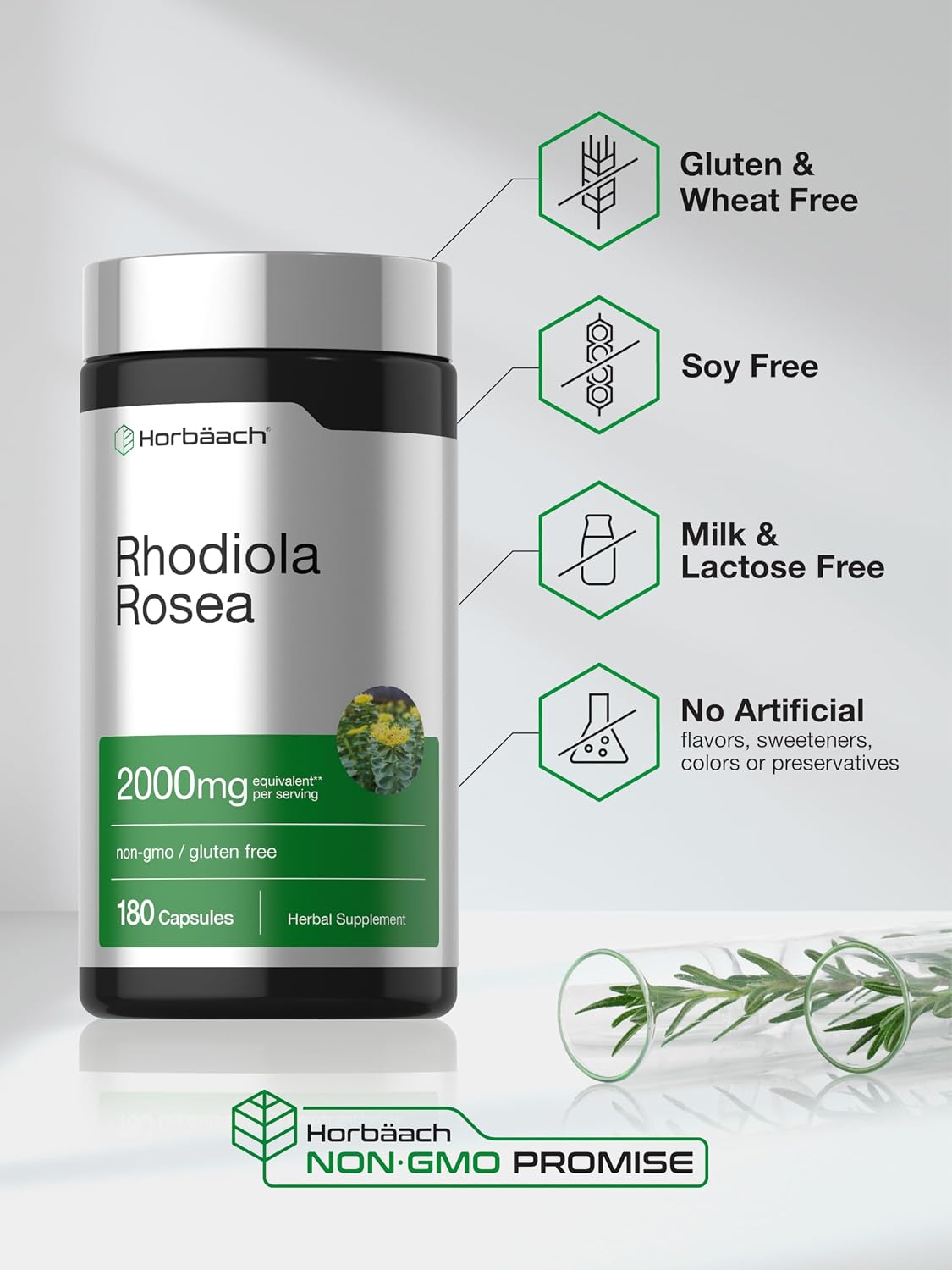 Horbäach Cápsulas de Rhodiola Rosea | 180 unidades