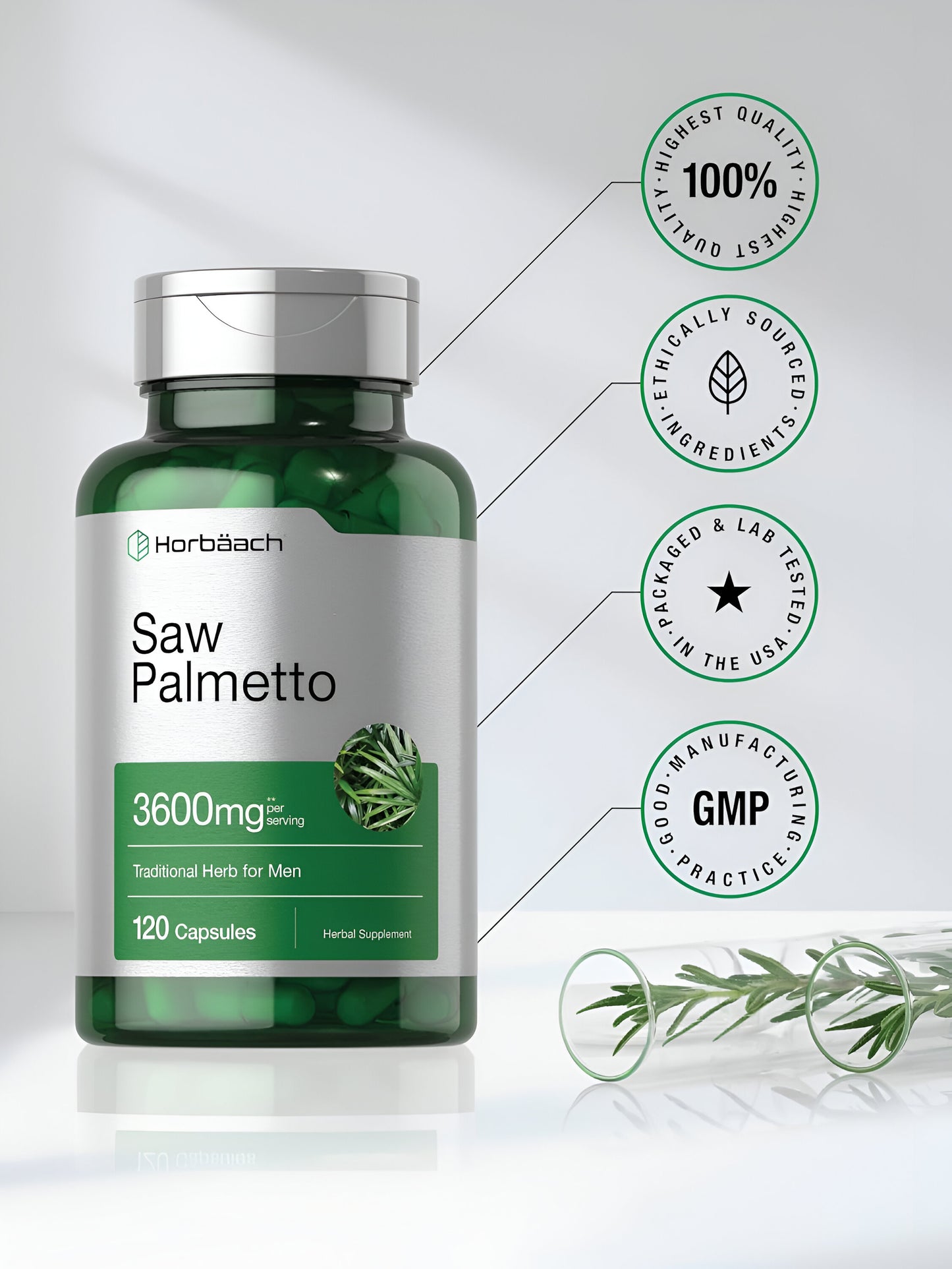 SAW PALMETTO EXTRACTO 3600MG  120 CAPSULES - HORBAACH