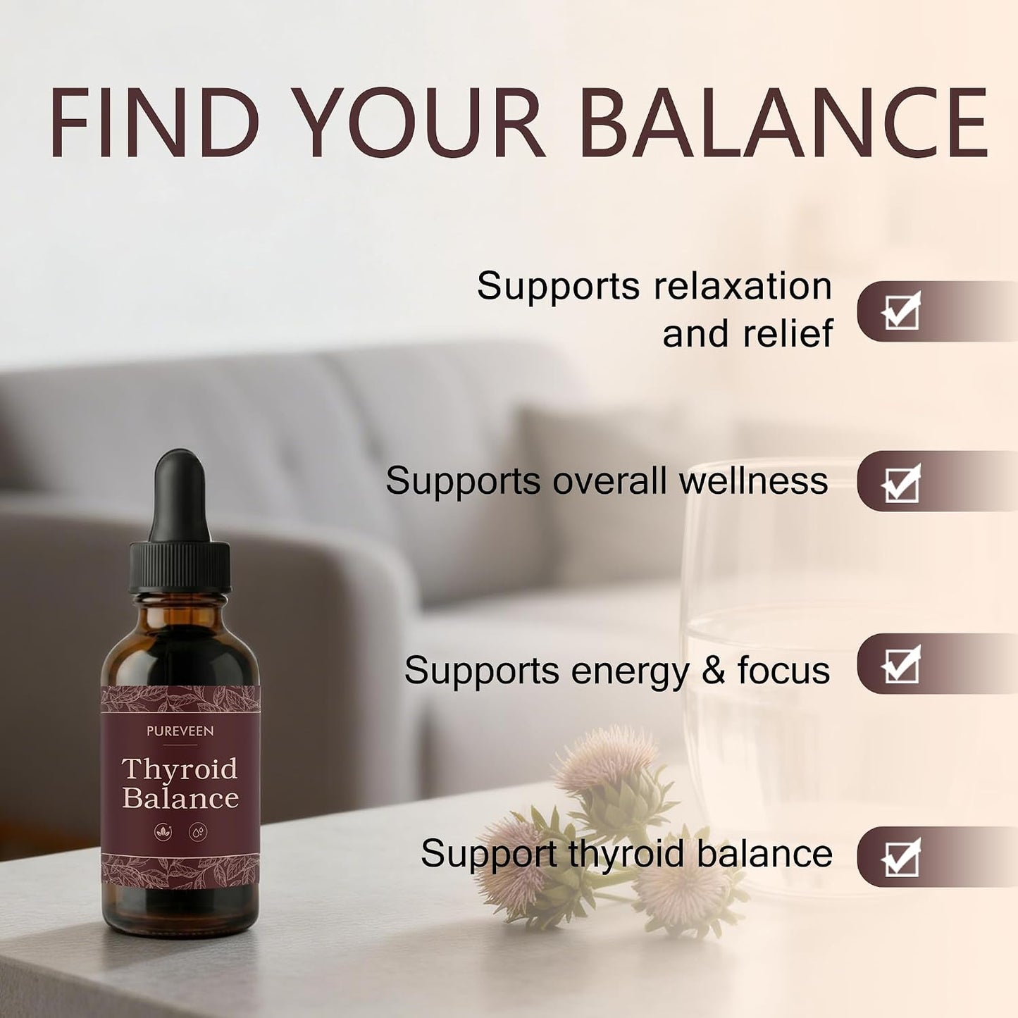 Pureveen - Balance tiroideo para mujeres, 60ml