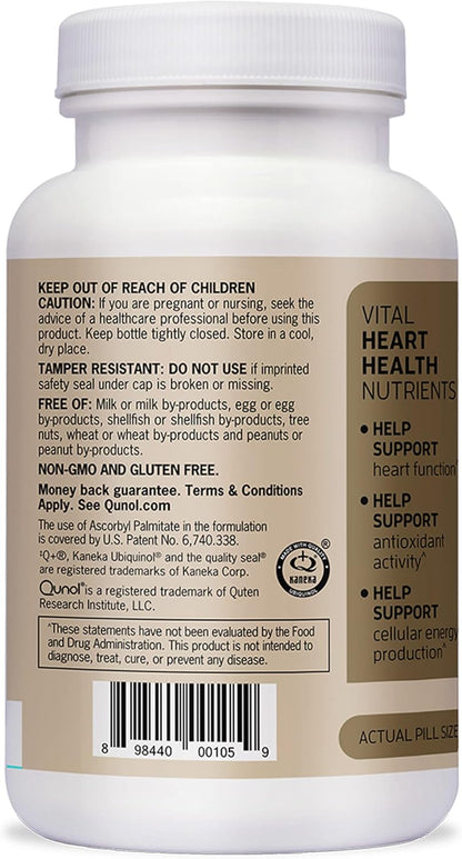 Qunol Plus Ubiquinol + Omega-3, 200mg + 250 mg, 90 capsulas