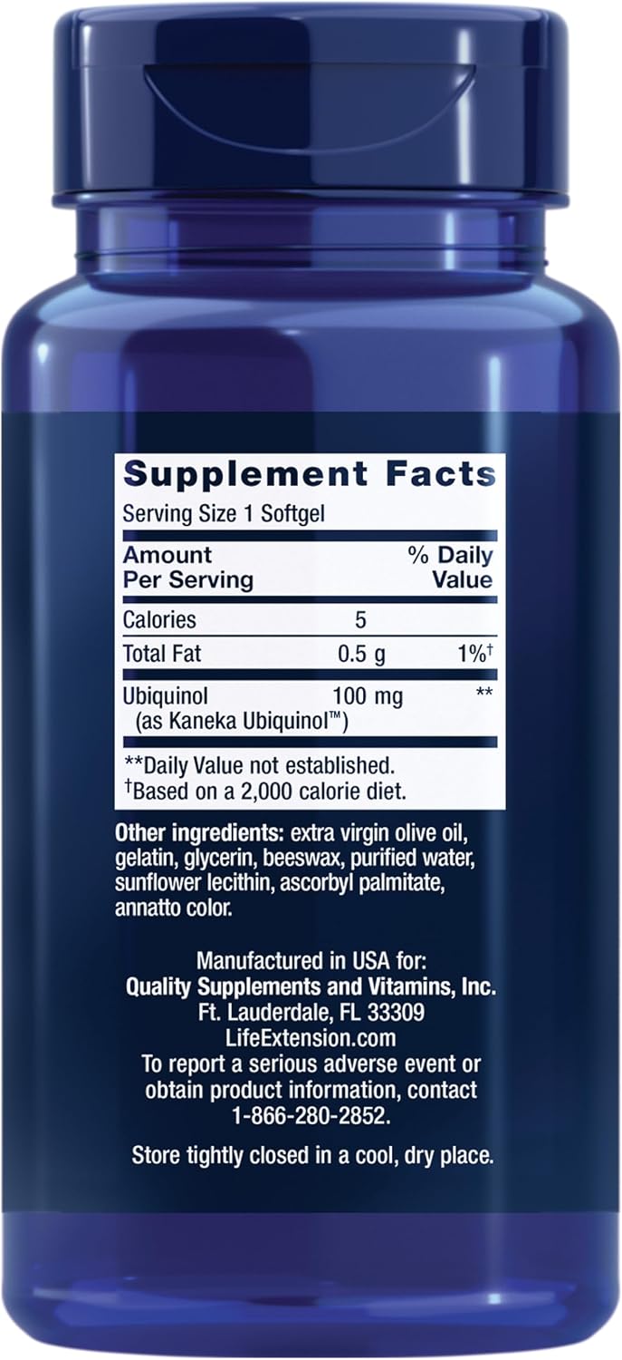 Life Extension - Super Ubiquinol CoQ10 100mg(enhanced delivery system for maximum absorption), 60 capsulas