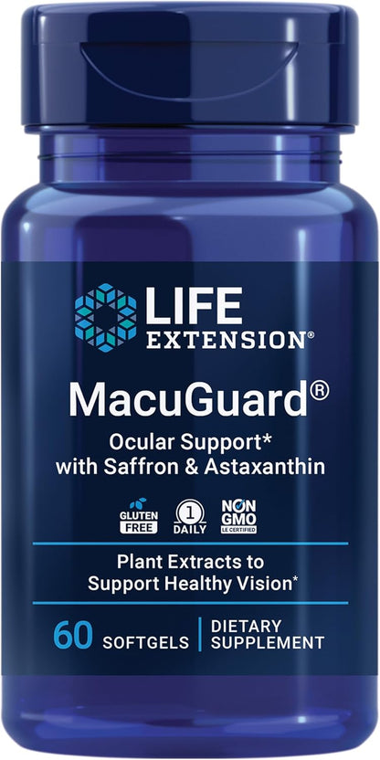 Life Extension - MacuGuard ocular support con Saffron y Astaxanthin, 60 capsulas