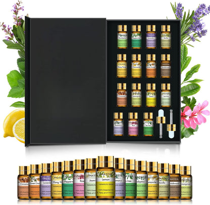 PHATOIL - Set de aceites esenciales de aromaterapia para difusor, cuidado de la piel