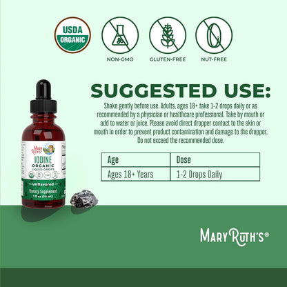 MaryRuth Organics Gotas líquidas de yodo, 30ml