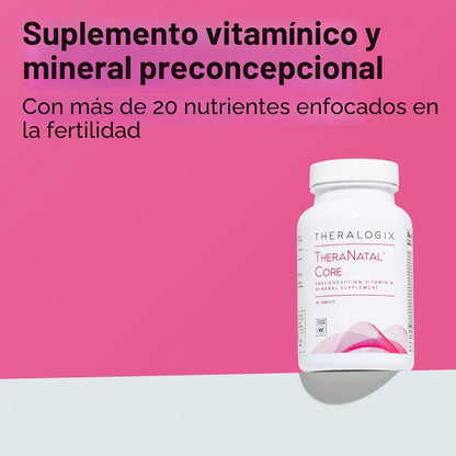 Theralogix TheraNatal Core Suplemento Vitamínico de Preconcepción - 90 tabletas