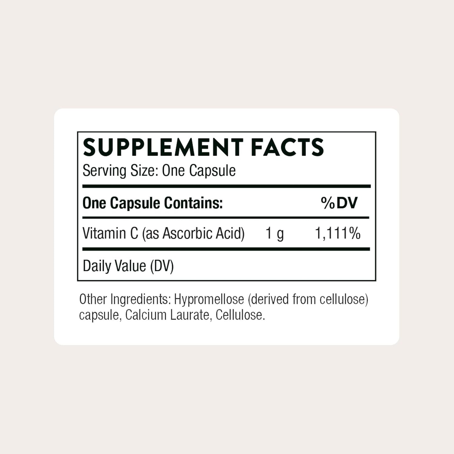 Thorne - Vitamina C 1000mg as Ascorbic Acid, 60 capsulas