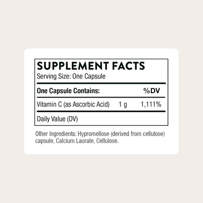 Thorne - Vitamina C 1000mg as Ascorbic Acid, 60 capsulas