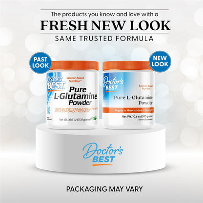 Doctors Best Pure L - Suplemento en polvo de glutamina, 300gr