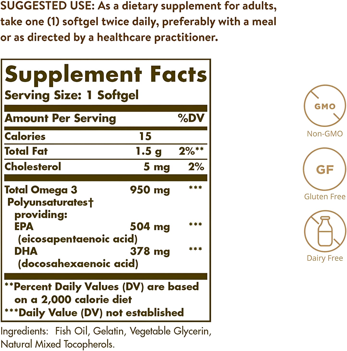 Solgar Omega 3 950mg EPA & DHA -  capsulas