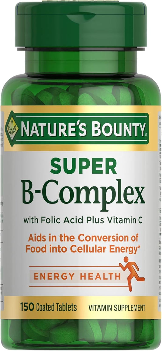 Nature's Bounty Complejo B con ácido fólico más Vitamina C, 150 tabletas