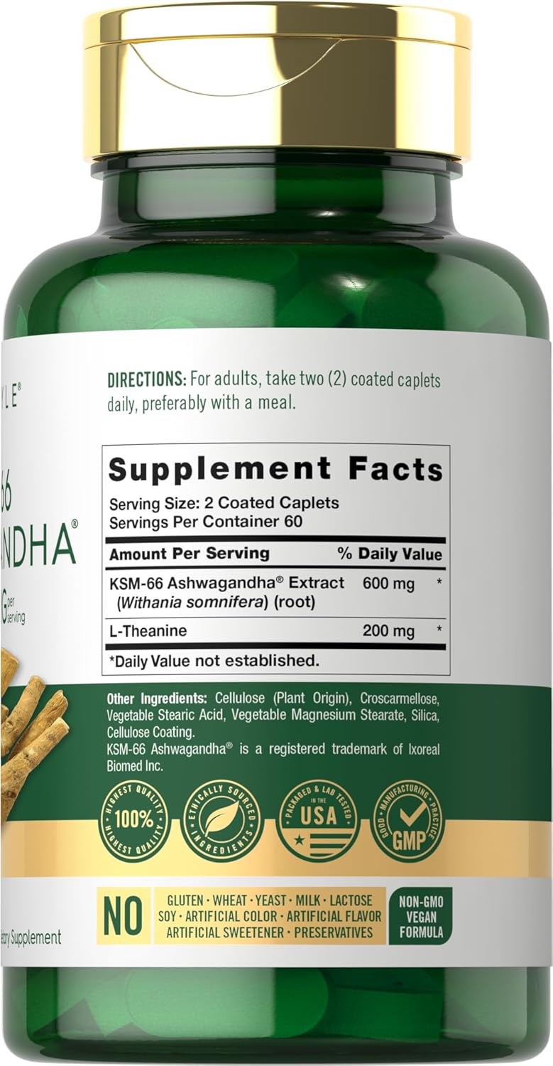 Carlyle KSM-66 Ashwagandha Root Extract 600mg | 120 capsulas vegetarianas
