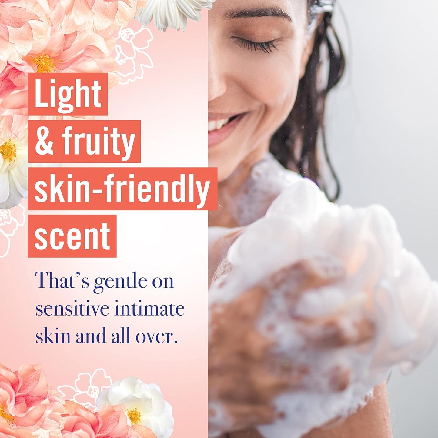 Vagisil Lavado Femenino para la Higiene del Área Íntima, Scentsitive Scents, Flor de Durazno, 354ml