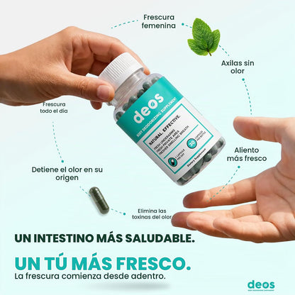 DEOS, Suplemento desodorante interno [control natural de olores] 30 Cápsulas