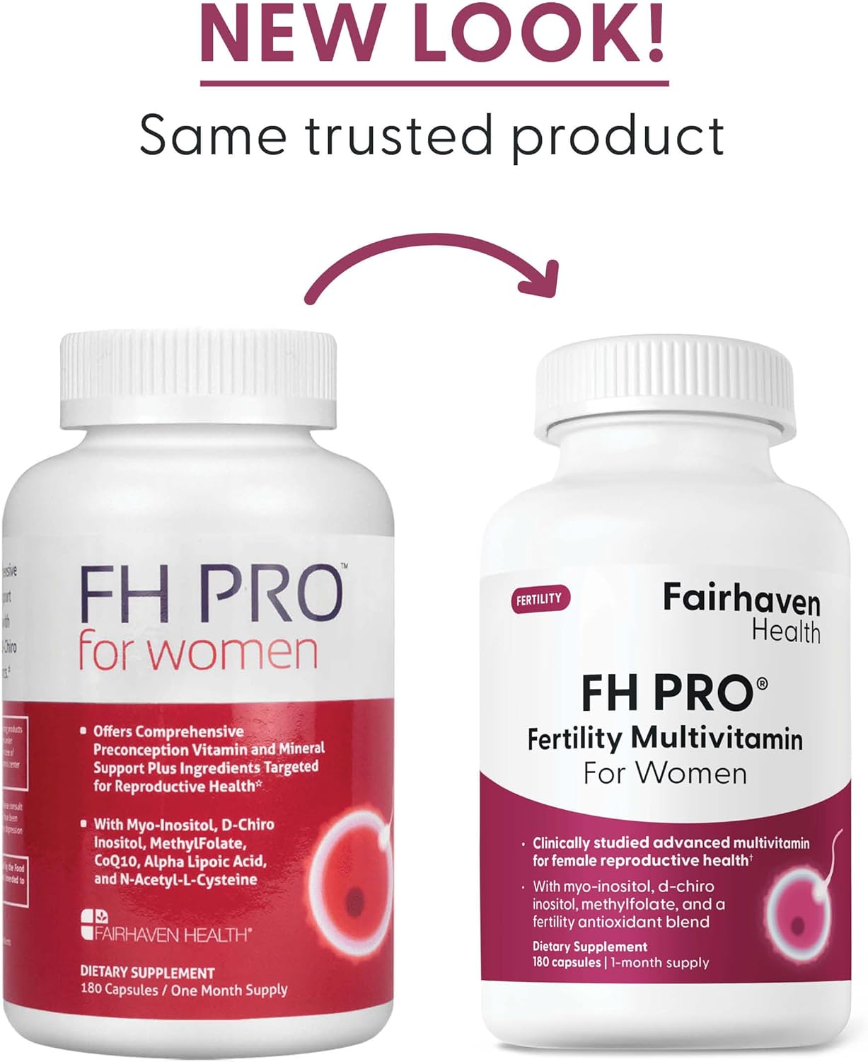 Fairhaven Health FH Pro para Mujeres | Suplementos de Fertilidad, 180 capsulas