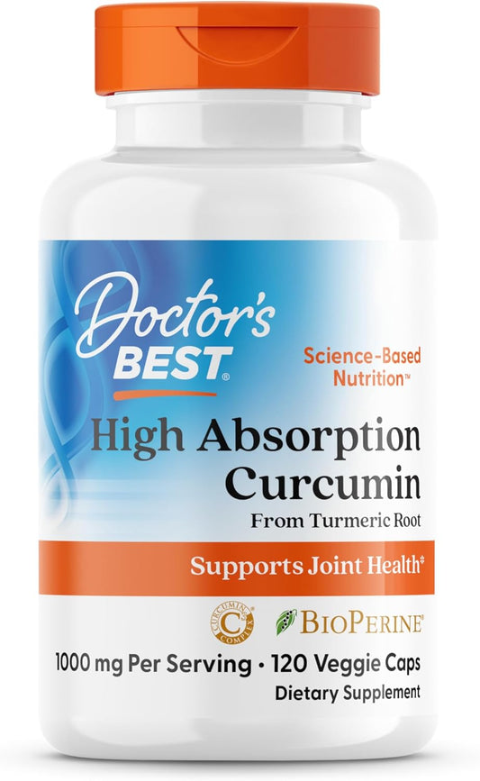 Doctor's Best Curcumina de raíz de cúrcuma con complejo C3 y bioperina- 120 tabletas