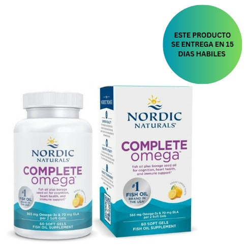 Nordic Naturals omega complete 565mg 60 softgels, sabor limon