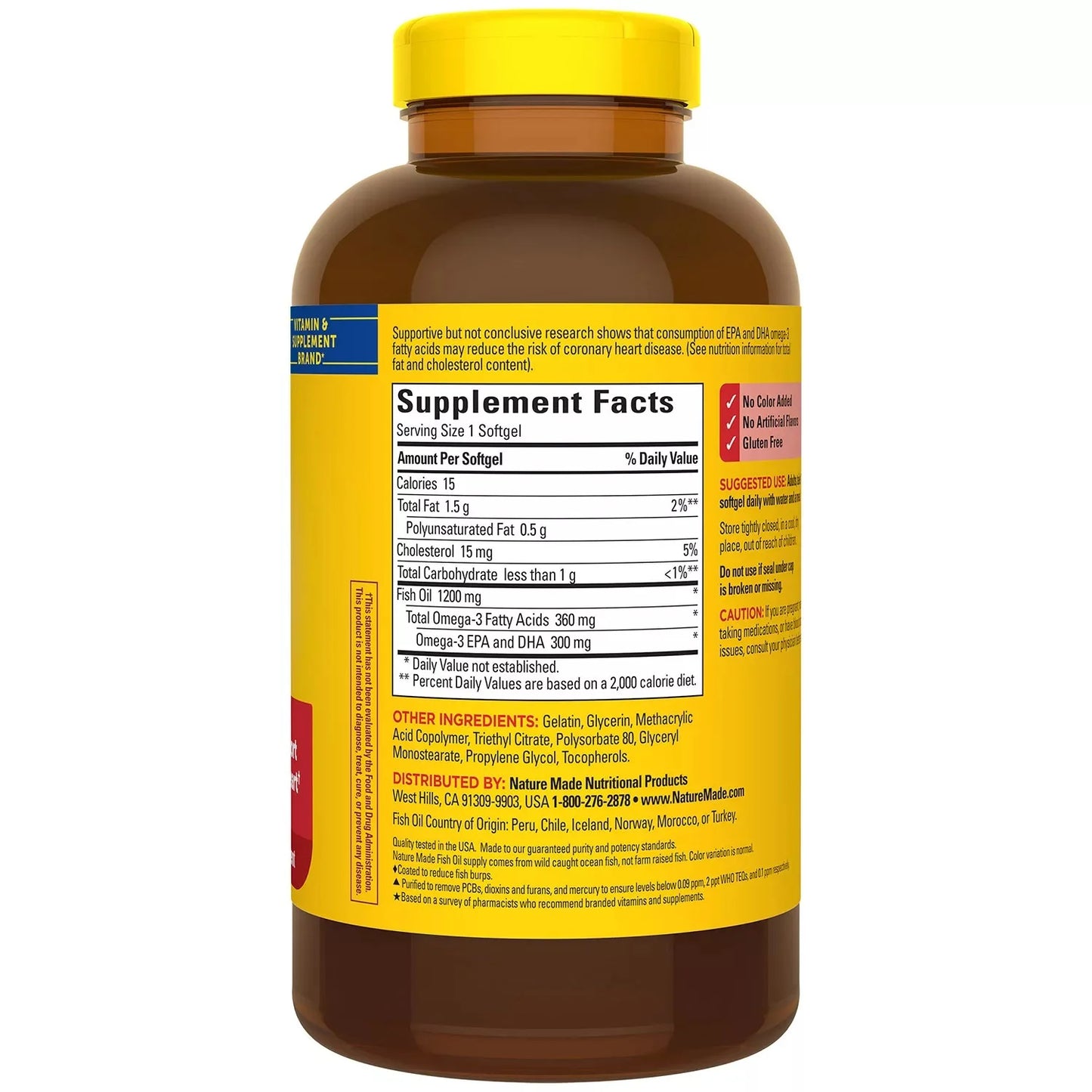 Nature Made Fish Oil 1,200 mg Burpless 240 Softgel