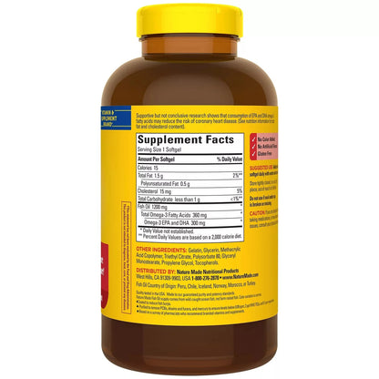 Nature Made Fish Oil 1,200 mg Burpless 240 Softgel