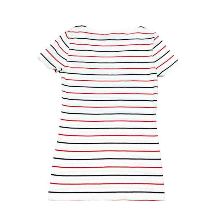 Camiseta/ Polo de mujer Tommy Hilfiger, diseño a rayas, manga corta -  Cuello redondo