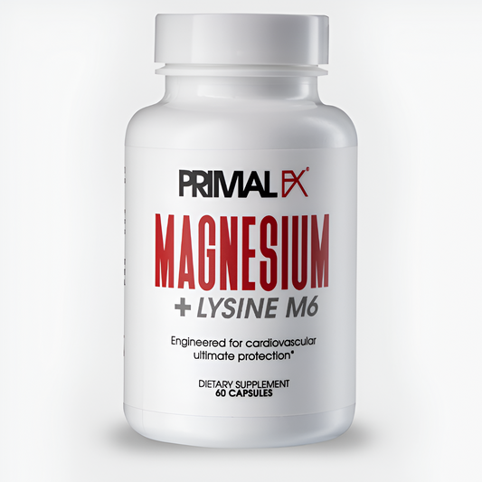 Magnesium + Lysine M6 , 60 capsulas -Primal FX