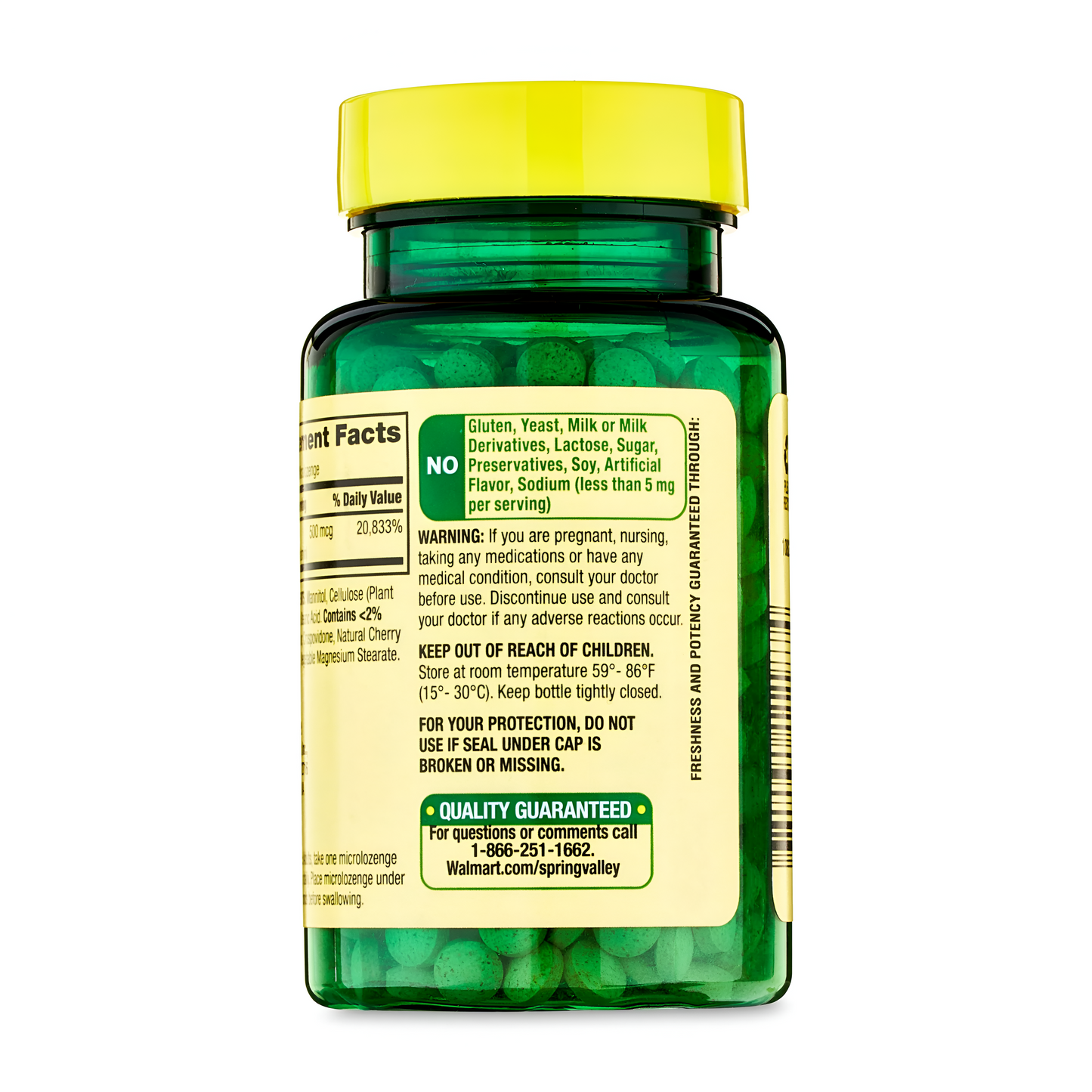 Vitamina B12 Spring Valley en tabletas/microtabletas