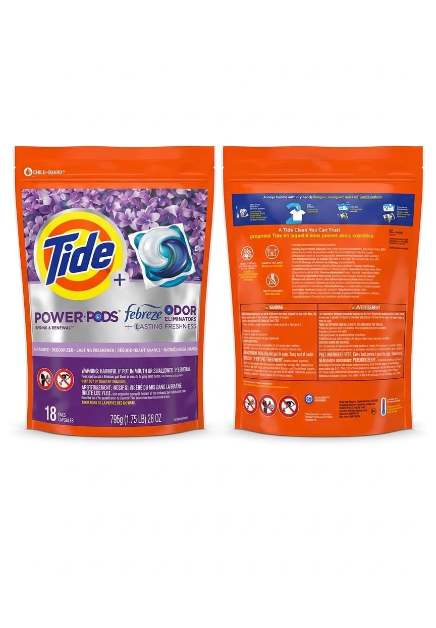 Tide Power PODS® con eliminadores de olores Febreze, Primavera y Renovación 18 und