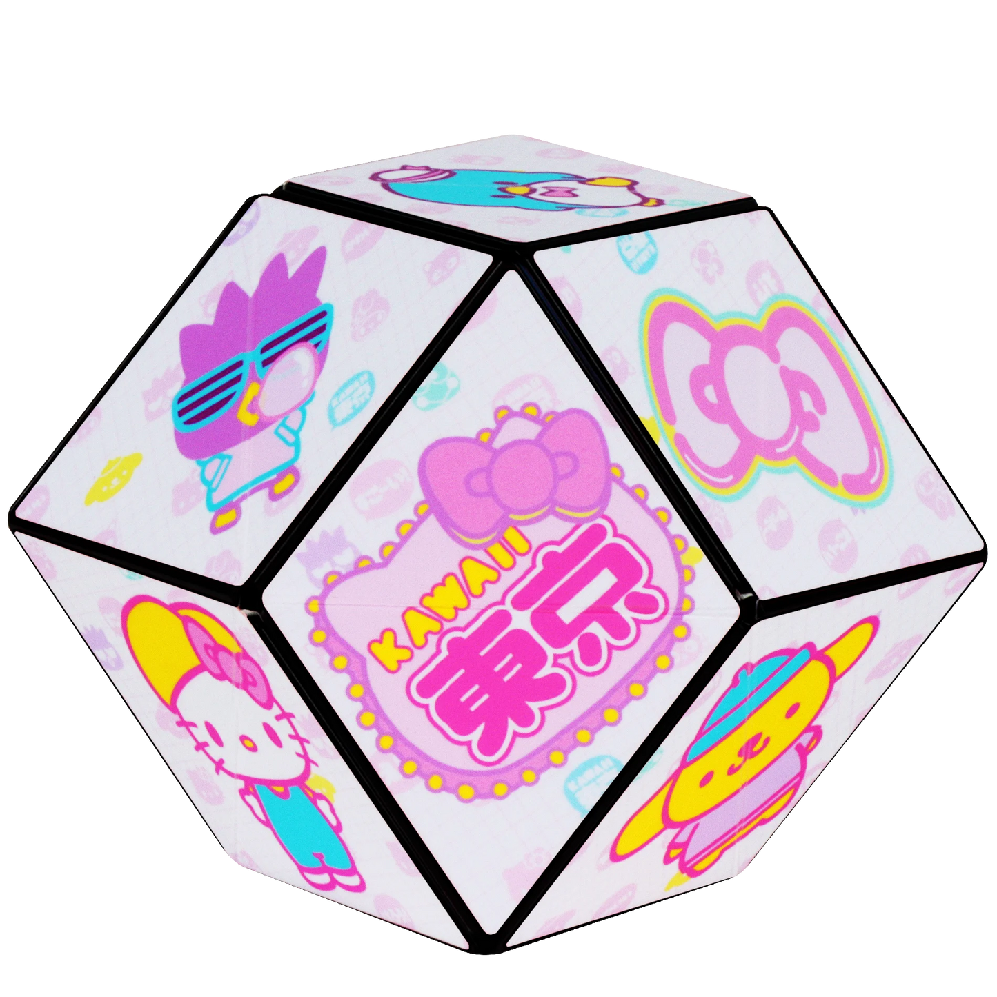 SHASHIBO Hello Kitty y sus amigos - Cubo magnético para inquietarse que se transforma en más de 70 formas, Kawaii Tokio, 1 paquete
