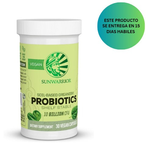 Sunwarrior Probióticos | 10 mil millones de UFC para la digestión Sin soja Sin gluten sin lácteos | 30 Capsulas Vegetarianas