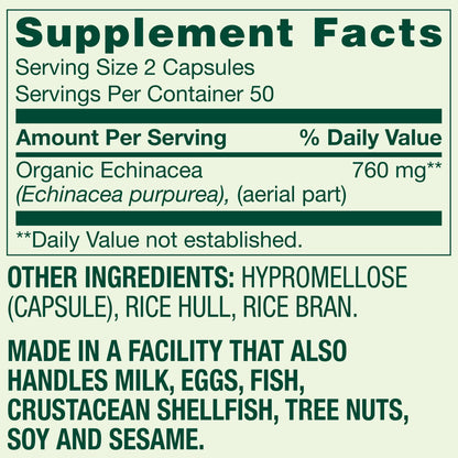 Echinacea 760 mg . 100 capsulas - Spring valley