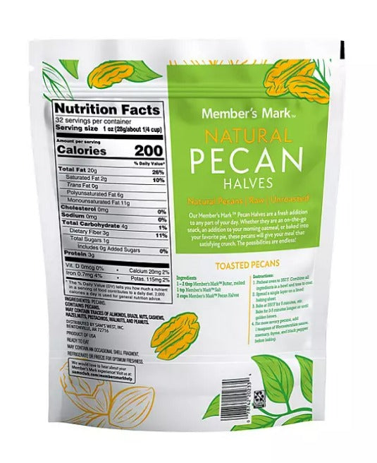 Member's Mark  pecanas naturales 32 oz