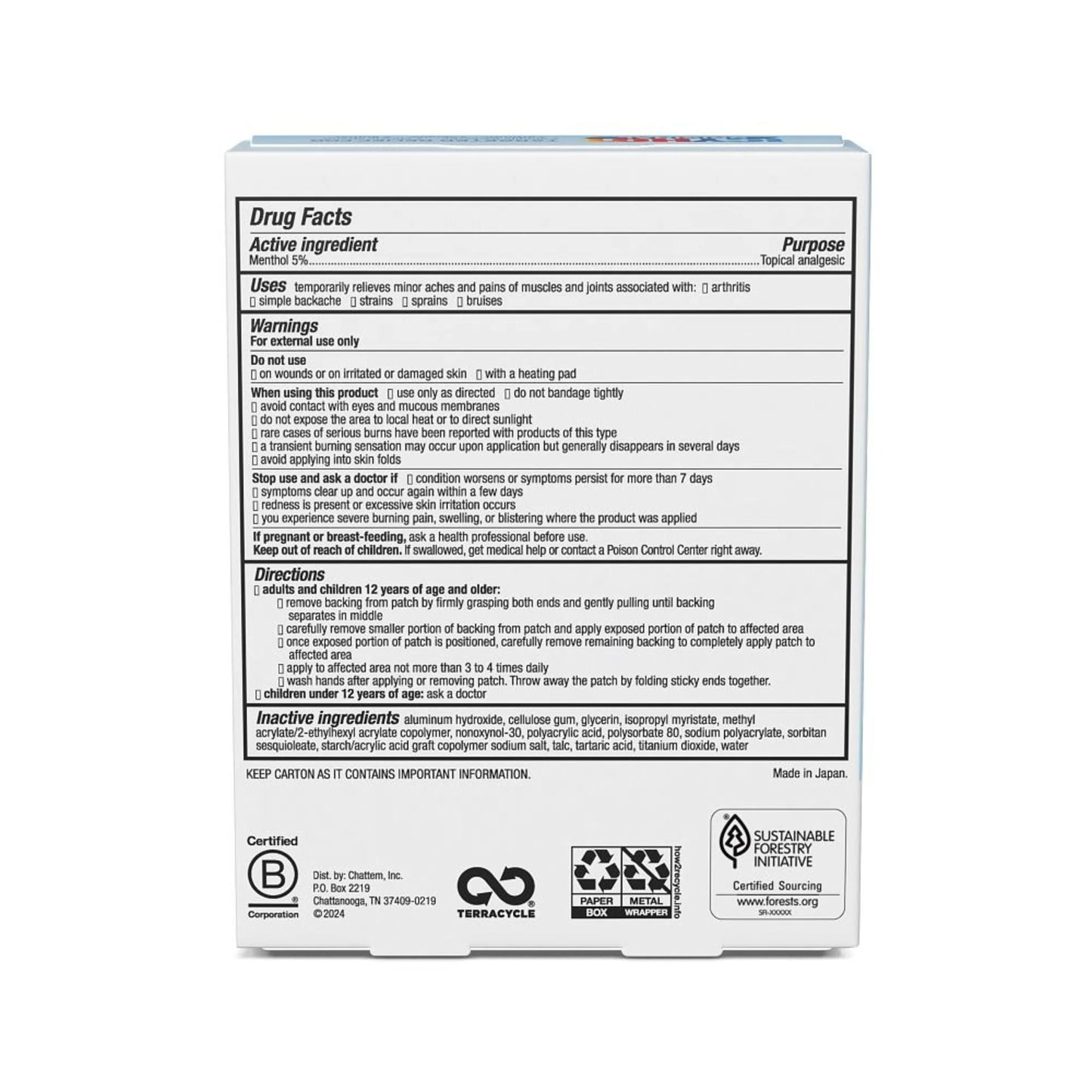 Icy Hot Parche medicado XL, caja de 3 parches